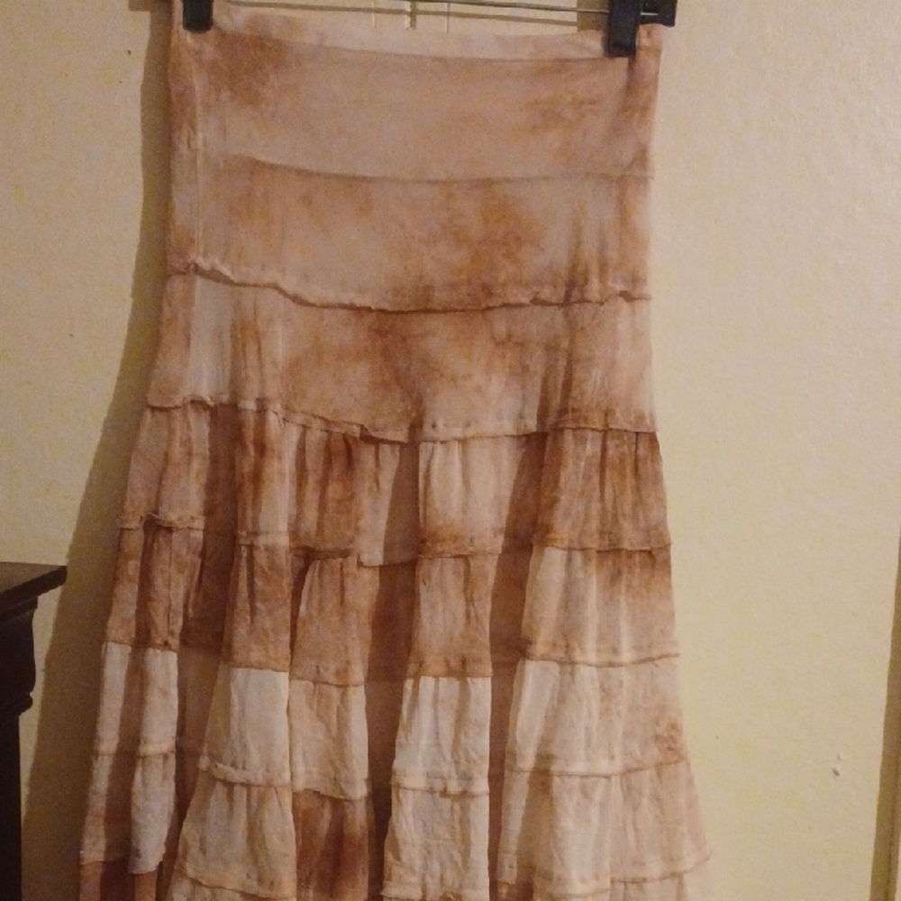 Elegant Tiered Tan Skirt